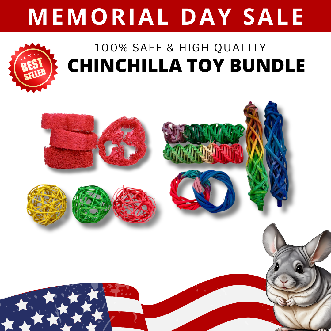 Chinchilla Toy Bundle - Made Of 100% Safe and Natural Materials for Your Chinchilla!