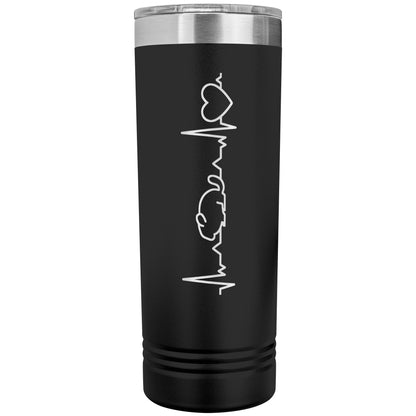 Chinchilla Love Heartbeat Skinny Tumbler: Chinchilla Love Tumbler - Skinny Style with Heartbeat Design