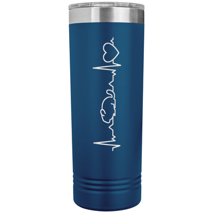 Chinchilla Love Heartbeat Skinny Tumbler: Chinchilla Love Tumbler - Skinny Style with Heartbeat Design