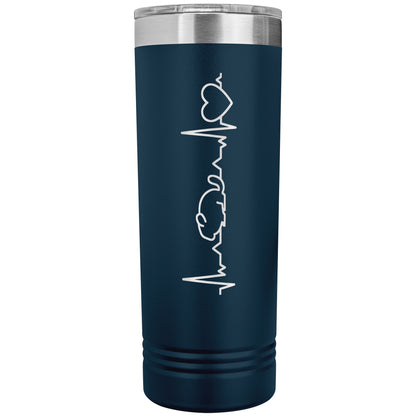 Chinchilla Love Heartbeat Skinny Tumbler: Chinchilla Love Tumbler - Skinny Style with Heartbeat Design