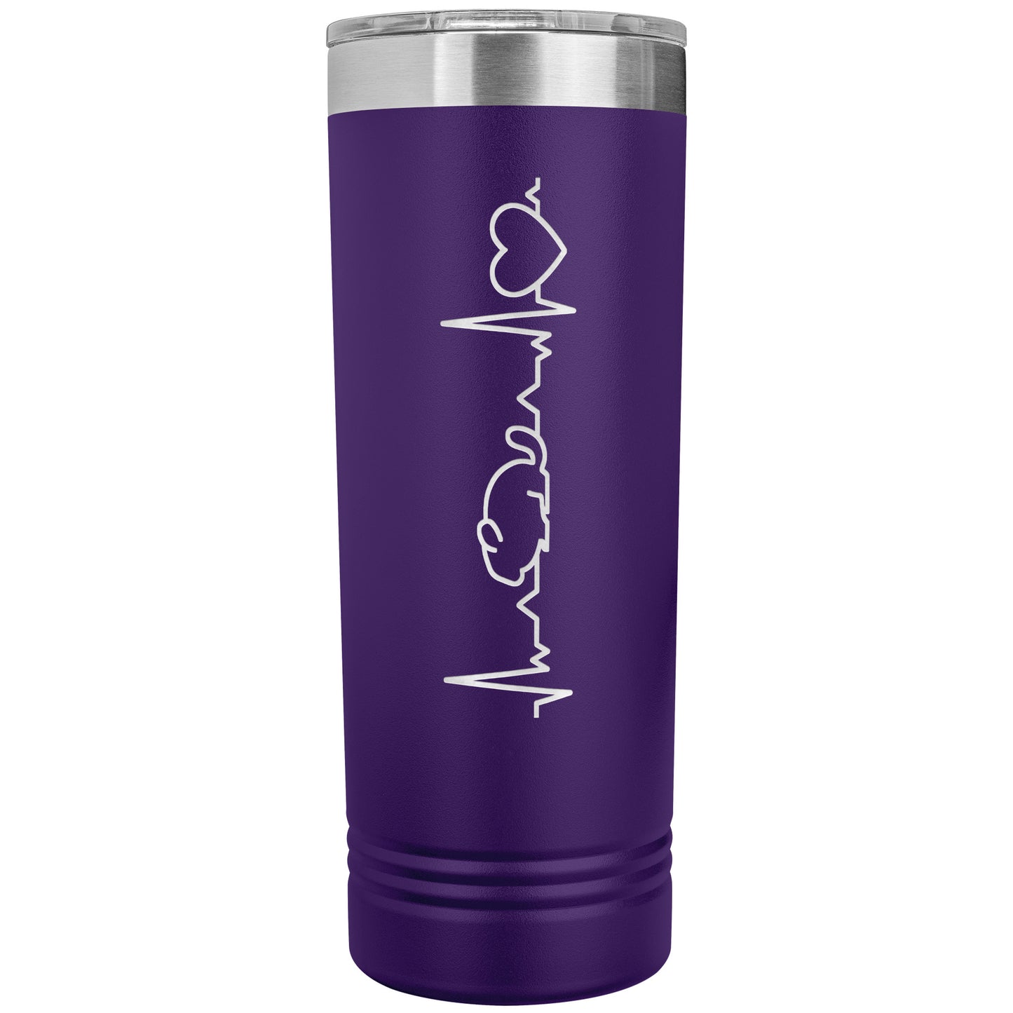 Chinchilla Love Heartbeat Skinny Tumbler: Chinchilla Love Tumbler - Skinny Style with Heartbeat Design