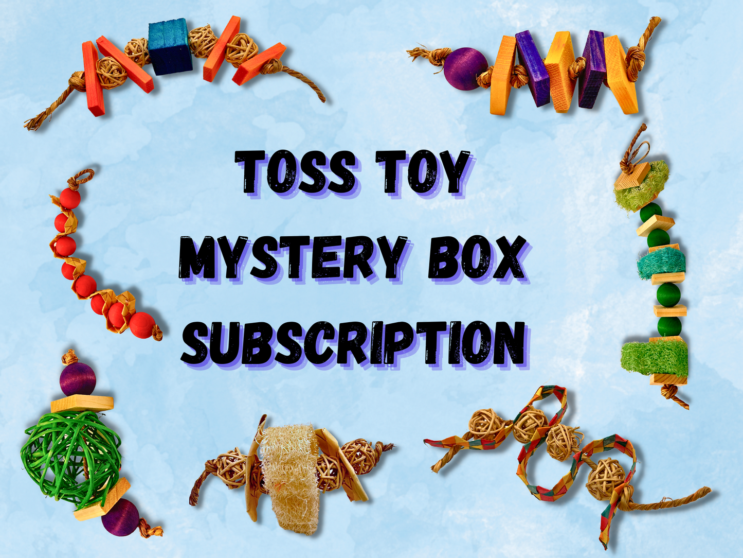 Ultimate Chinchilla Toss Chew Toy Subscription Box: 5-20 Handcrafted Safe Toss Toys + More! - Monthly Subscription