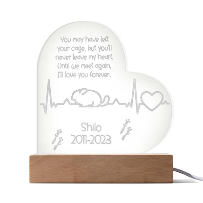 Chinchilla Memorial Gift | Etched Acrylic LED Plaque: Remembering Your Chinchilla Forever - Etched Acrylic LED Plaque