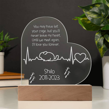 Chinchilla Memorial Gift | Etched Acrylic LED Plaque: Remembering Your Chinchilla Forever - Etched Acrylic LED Plaque