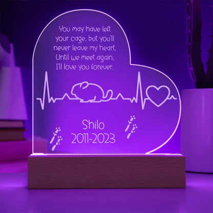 Chinchilla Memorial Gift | Etched Acrylic LED Plaque: Remembering Your Chinchilla Forever - Etched Acrylic LED Plaque