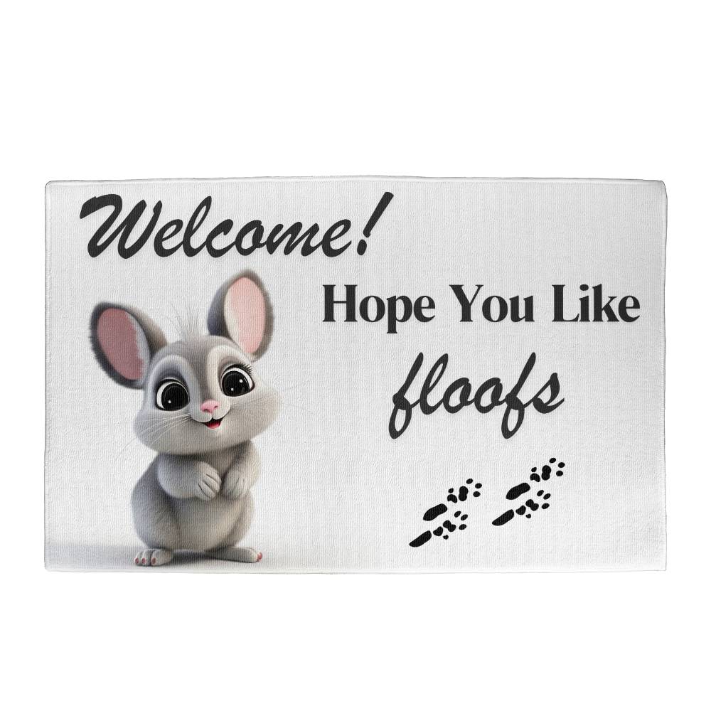 Floof Welcome Mat - Indoor / Outdoor: Floof Welcome Mat - Show Your Chinchilla Love! (Indoor/Outdoor)