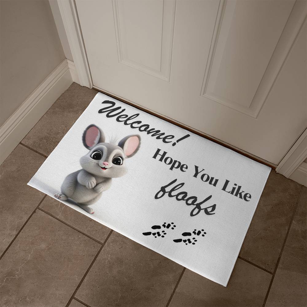 Floof Welcome Mat - Indoor / Outdoor: Floof Welcome Mat - Show Your Chinchilla Love! (Indoor/Outdoor)