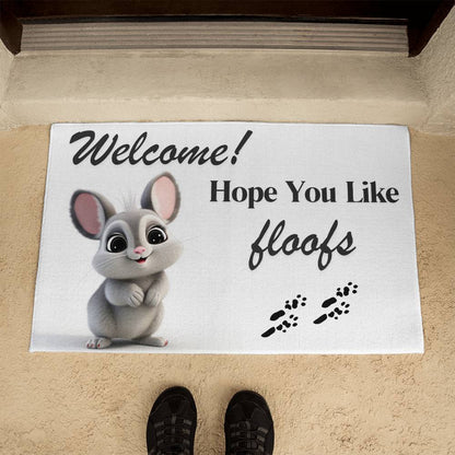 Floof Welcome Mat - Indoor / Outdoor: Floof Welcome Mat - Show Your Chinchilla Love! (Indoor/Outdoor)