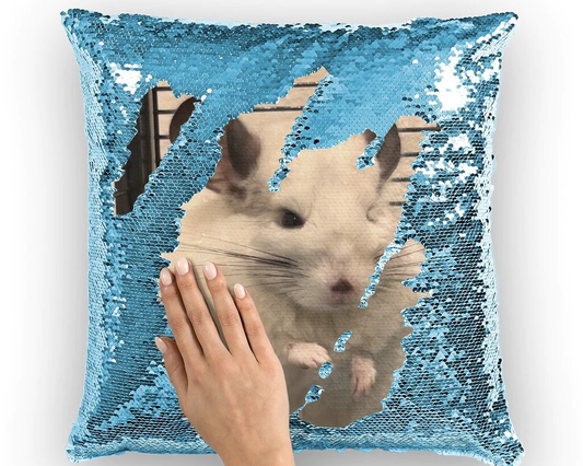 Custom Chinchilla Throw Pillow - Mermaid Picture Reveal: Design Your Own Chinchilla Throw Pillow