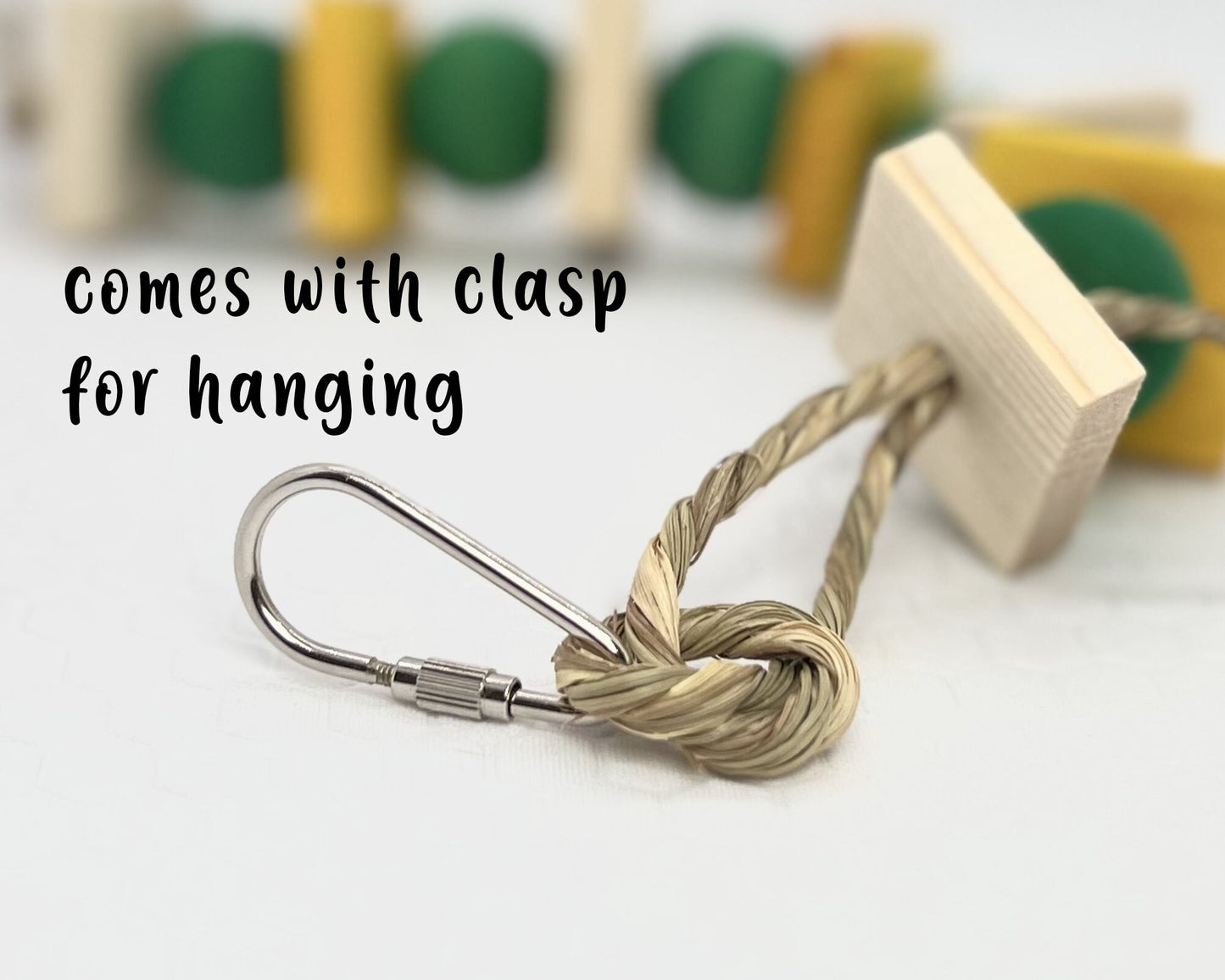 Hanging Seagrass Chinchilla Chew Toy with Kiln-Dried Pine Balls Toy - No Wire