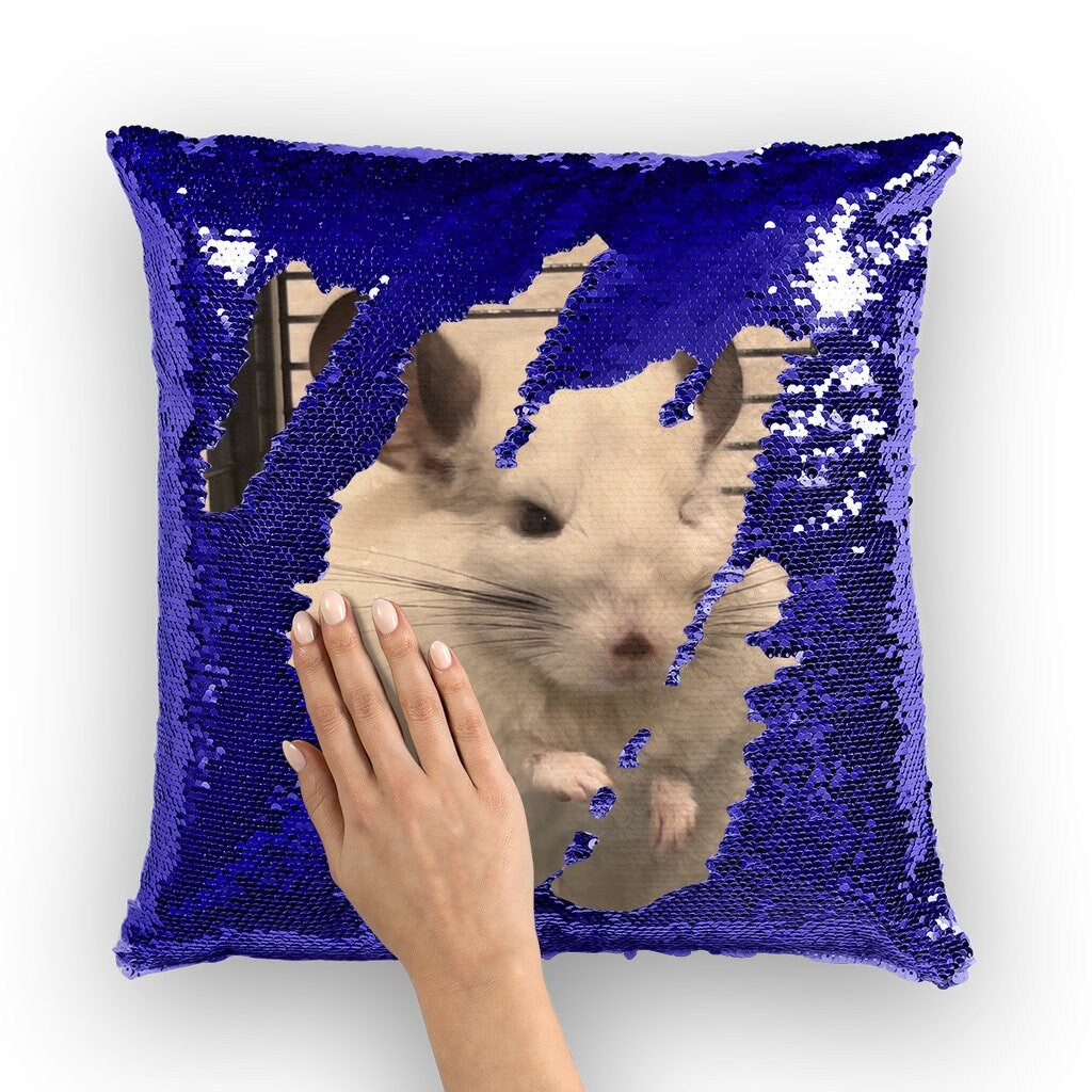 Custom Chinchilla Throw Pillow - Mermaid Picture Reveal: Design Your Own Chinchilla Throw Pillow