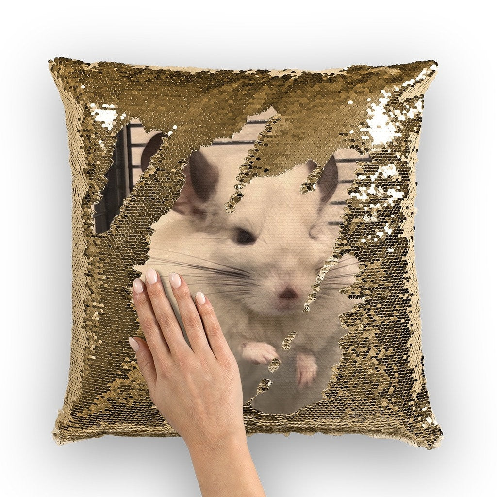 Custom Chinchilla Throw Pillow - Mermaid Picture Reveal: Design Your Own Chinchilla Throw Pillow